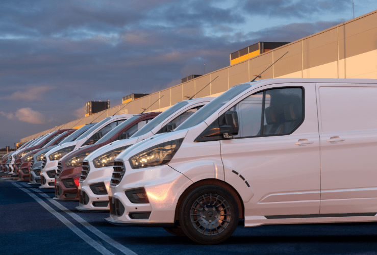 Fleet of business vans