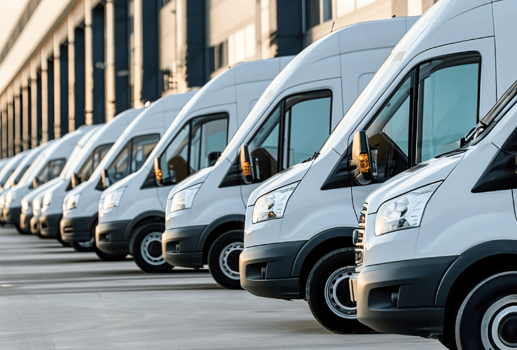 Fleet of business vans