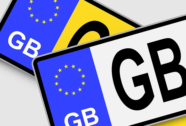 GB number plates laying down