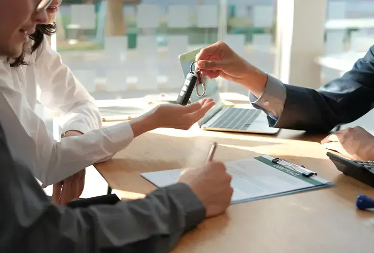 A contract being signed