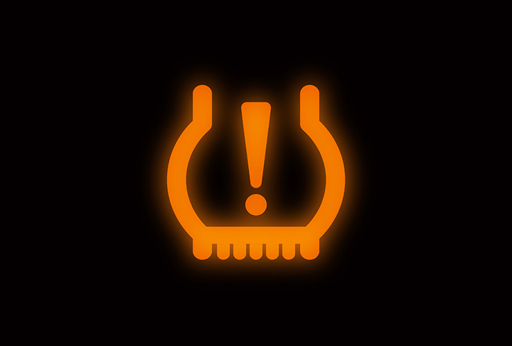 Tyre pressure management light on dashboard